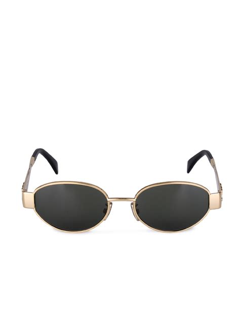 celine eyewear triomphe oval metal sunglasses|Celine triomphe oval metal sunglasses.